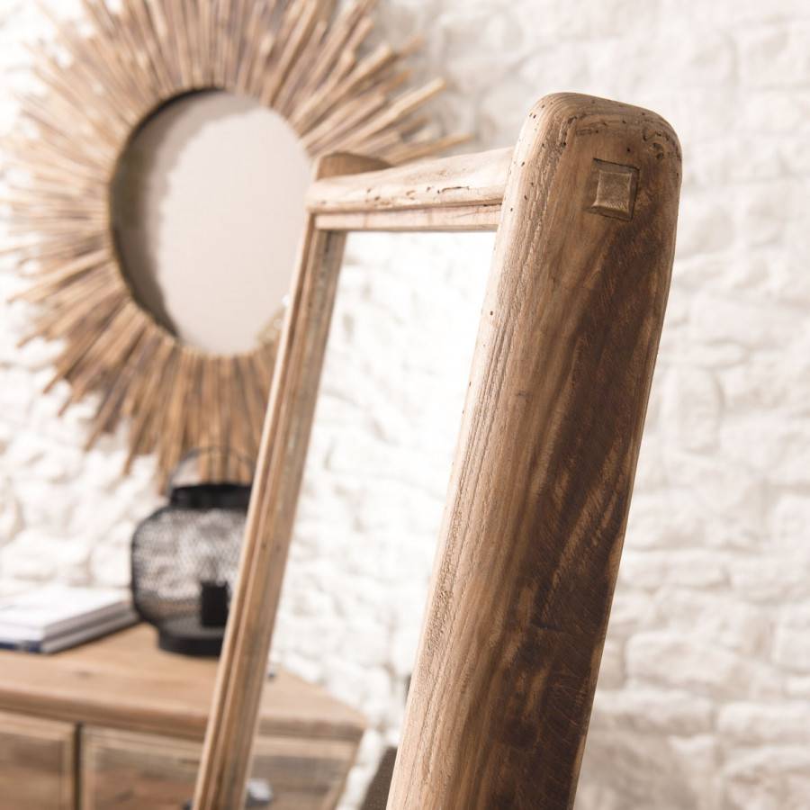 Macabane - ANDRIAN - Miroir sur pieds marron bois Pin recyclé - Imagen 3