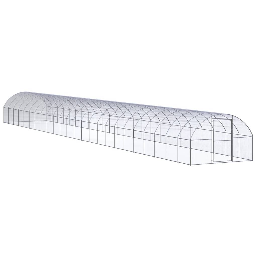 Poulailler extérieur Acier galvanisé Volière grillagée jardin 3x24x2 m – ComfortXL Outdoor Living - Image 1