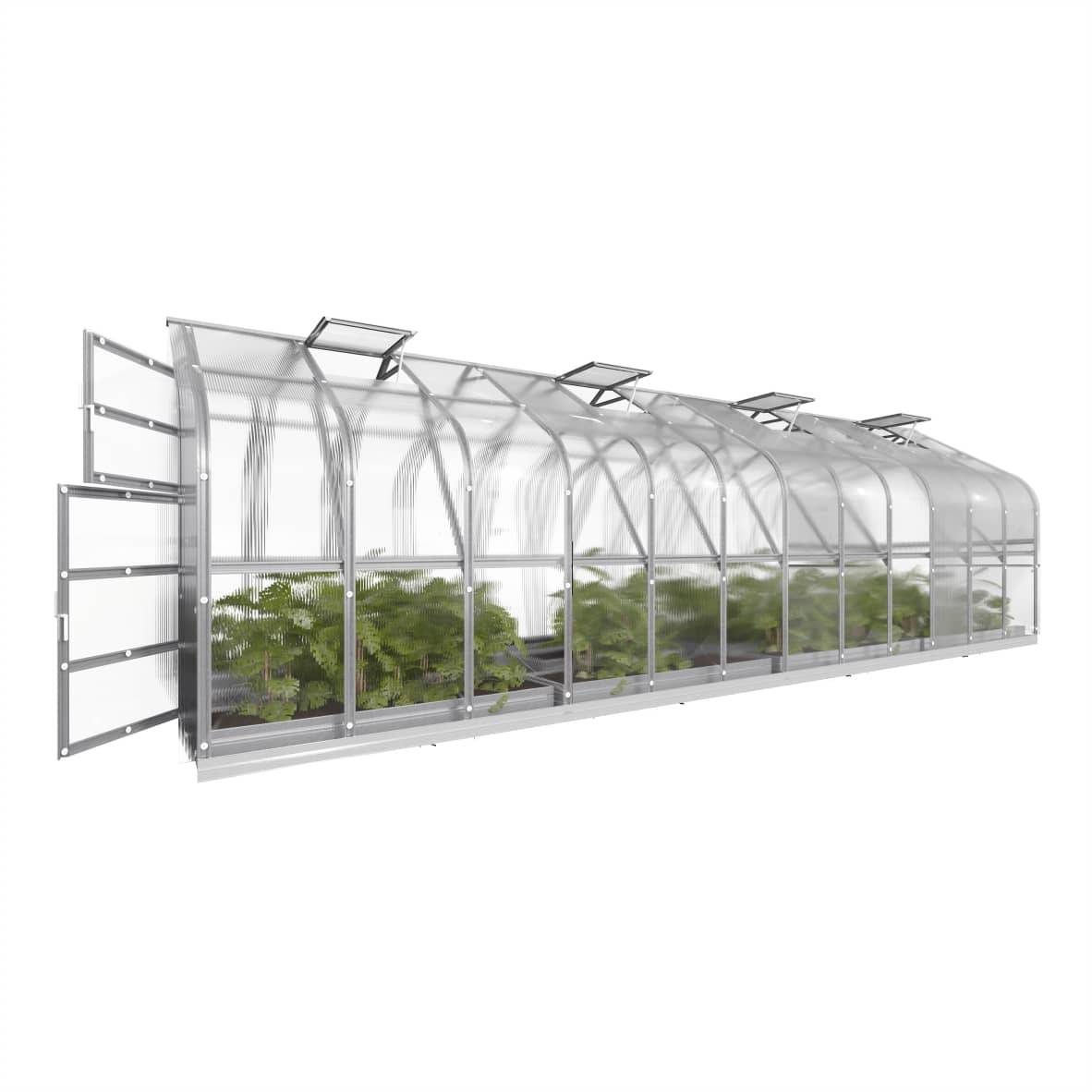 KLASIKA GREENHOUSES - Serre de jardin polycarbonate 2,5 x 8 m (20 m²) 6 mm 4 volets automatiques - Klasika - Image 5