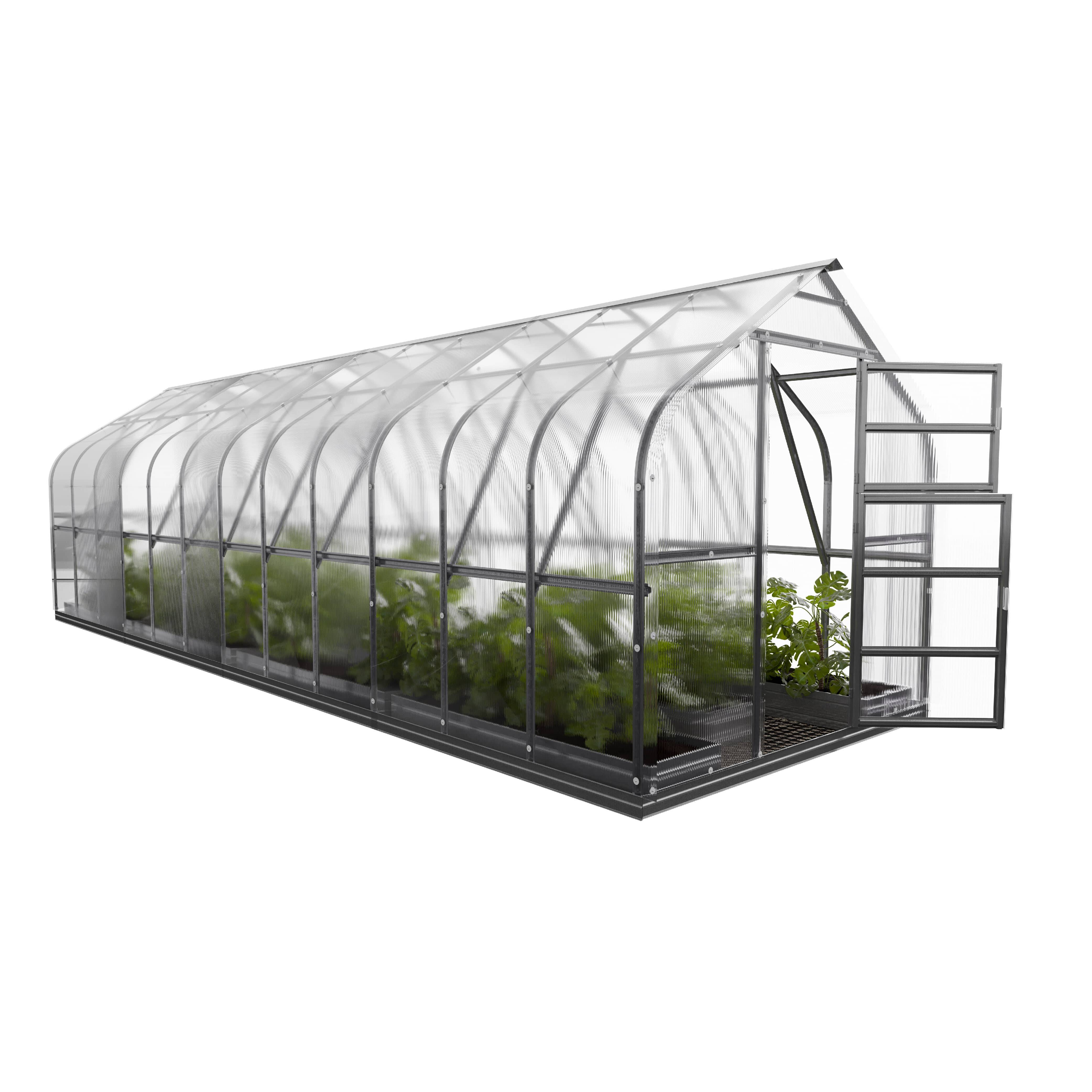 Serre de jardin polycarbonate 2,5 x 8 m (20 m²) 6 mm 4 volets automatiques - Klasika - Image 3