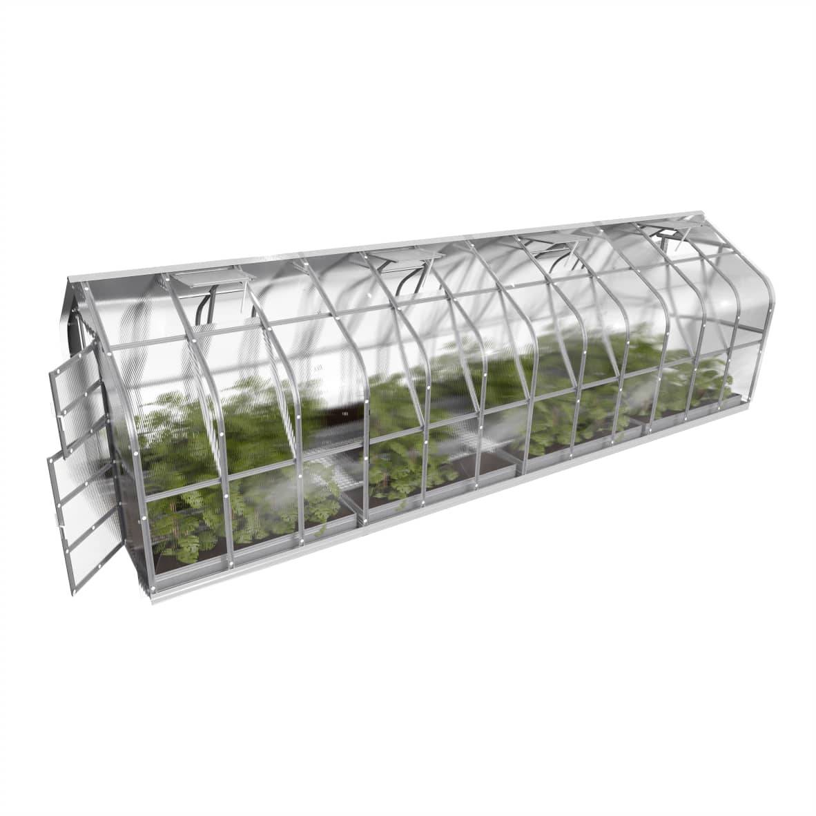 KLASIKA GREENHOUSES - Serre de jardin polycarbonate 2,5 x 8 m (20 m²) 6 mm 4 volets automatiques - Klasika - Image 6