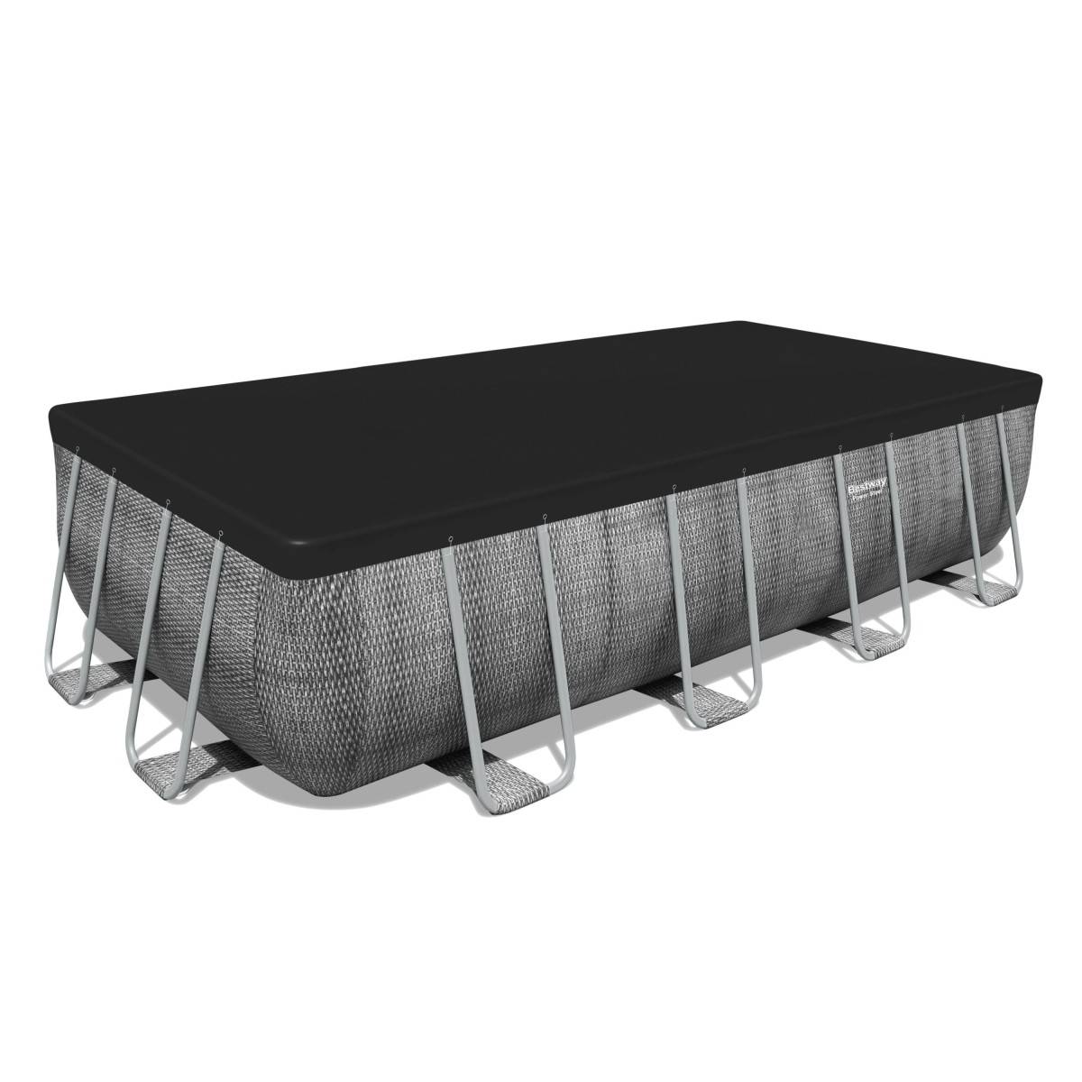Bestway - Piscine tubulaire 549 x 274 x 122 cm BESTWAY hors sol rectangulaire Power Steel™ effet rotin - Imagen 5