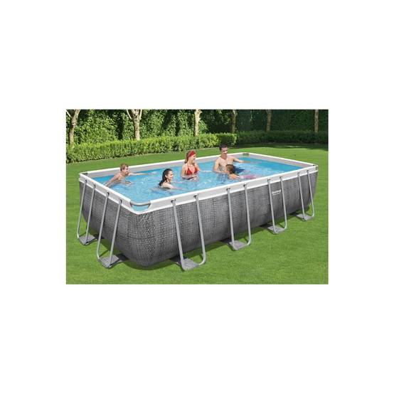 Bestway - Piscine tubulaire 549 x 274 x 122 cm BESTWAY hors sol rectangulaire Power Steel™ effet rotin - Imagen 2