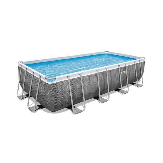 Bestway - Piscine tubulaire 549 x 274 x 122 cm BESTWAY hors sol rectangulaire Power Steel™ effet rotin - Imagen 1