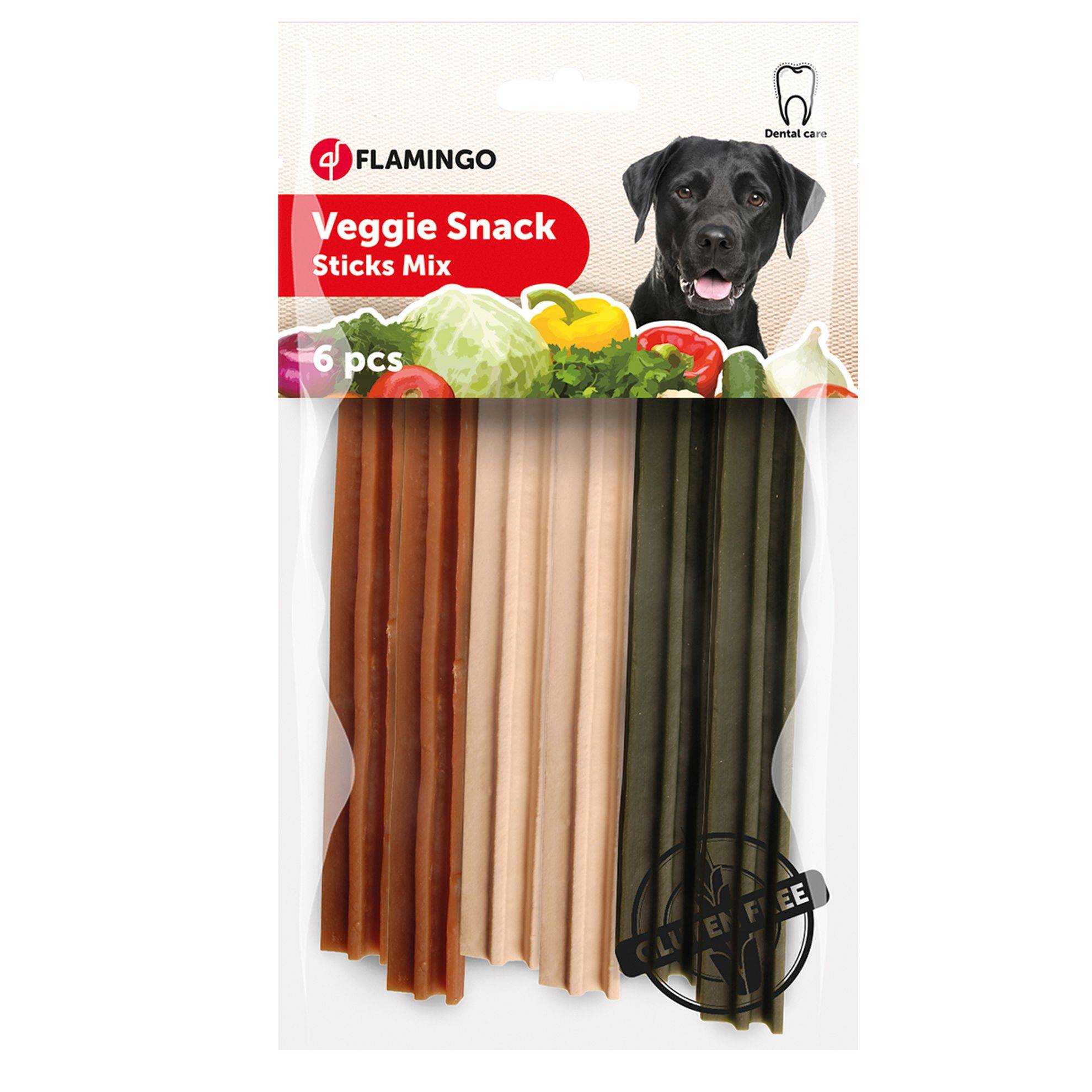 Flamingo - Friandises Veggies Mix : Lot de 6 - 12cm FLAMINGO