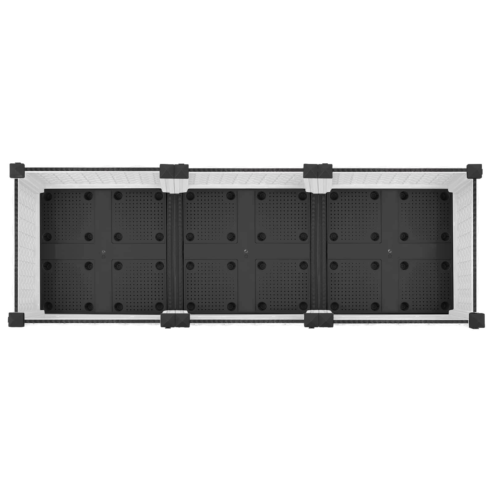 ComfortXL - Bac plante rectangulaire roulettes terrasse extérieur drainage 120x40x33cm blanc - ComfortXL Outdoor Living - Image 5