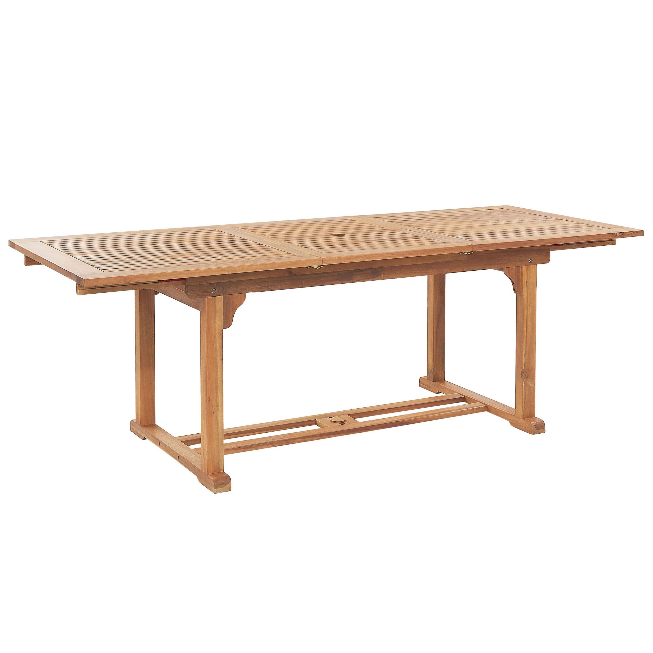 Beliani - Set de Jardin Salle à Manger Extérieure en Bois d\'Acacia Foncé Table Extensible et 6 Chaises Pliantes pour Style Rustique et Toscane - Imagen 4