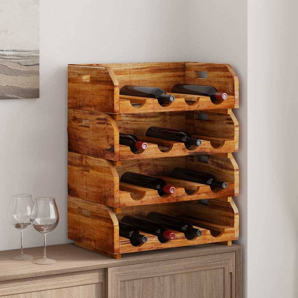 Autre - Casiers à bouteilles 4pcs de 16 bouteilles bois d'acajou massif - Imagen 1