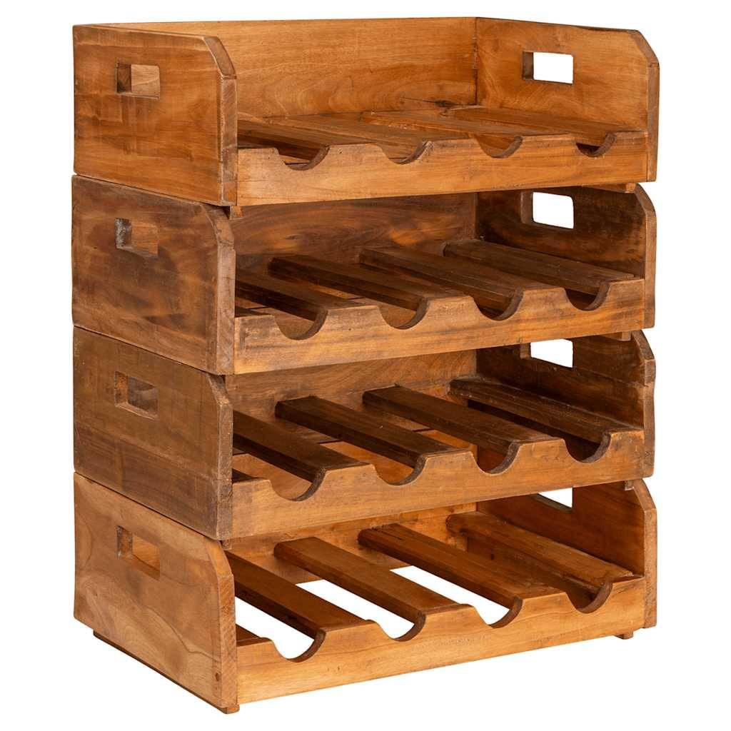 Autre - Casiers à bouteilles 4pcs de 16 bouteilles bois d'acajou massif - Imagen 2