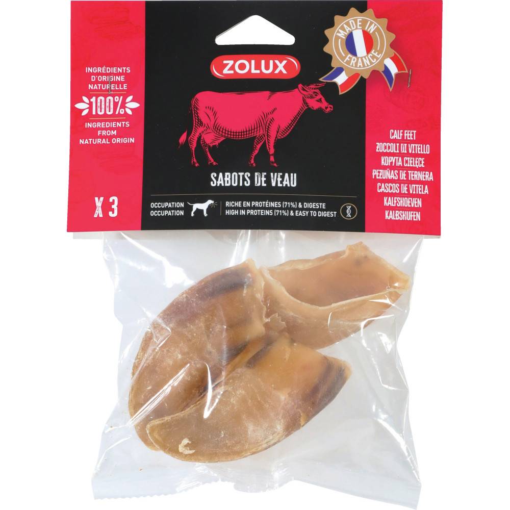 Zolux - Sabots de veau 3 pièces friandises pour chien - Imagen 2