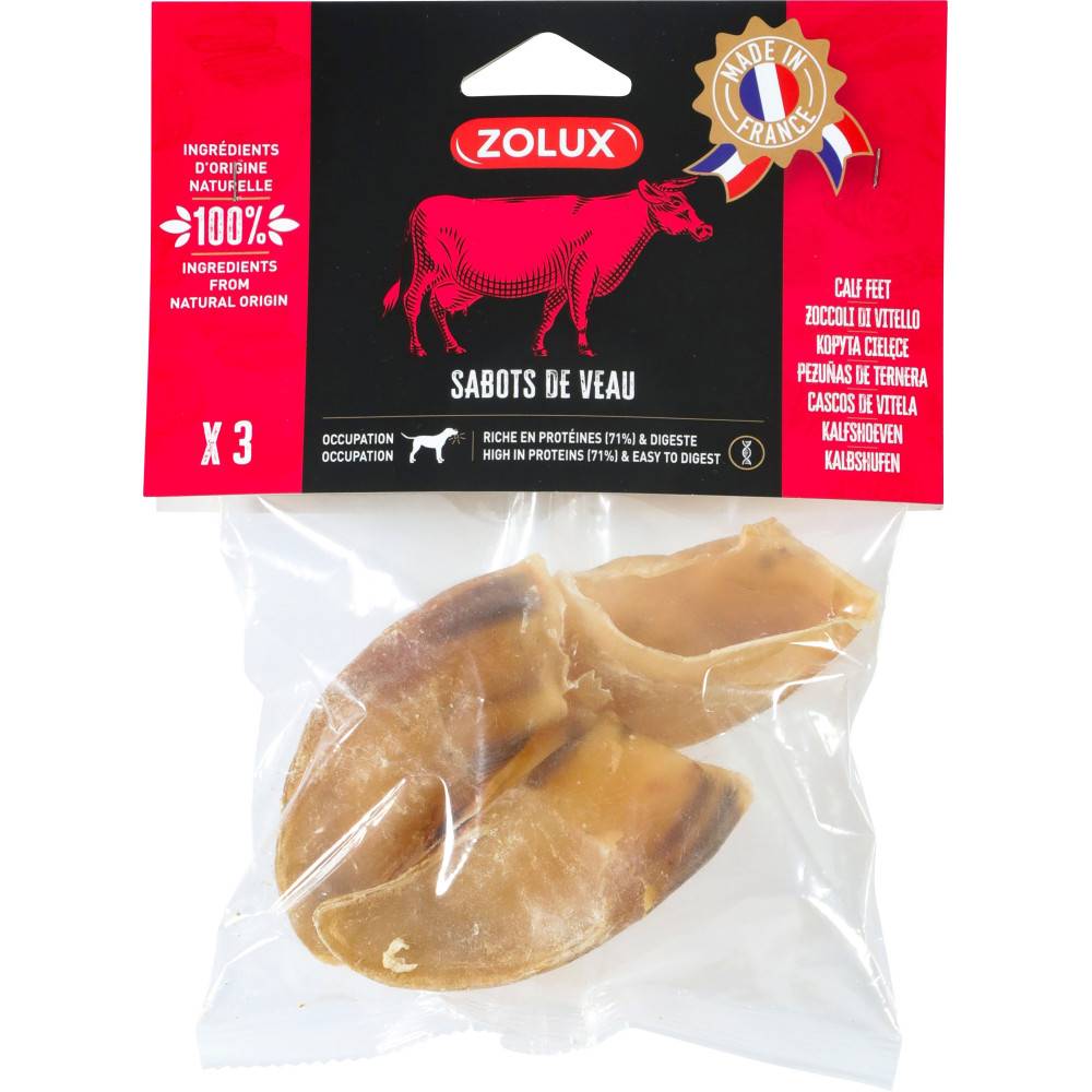 Zolux - Sabots de veau 3 pièces friandises pour chien - Imagen 1