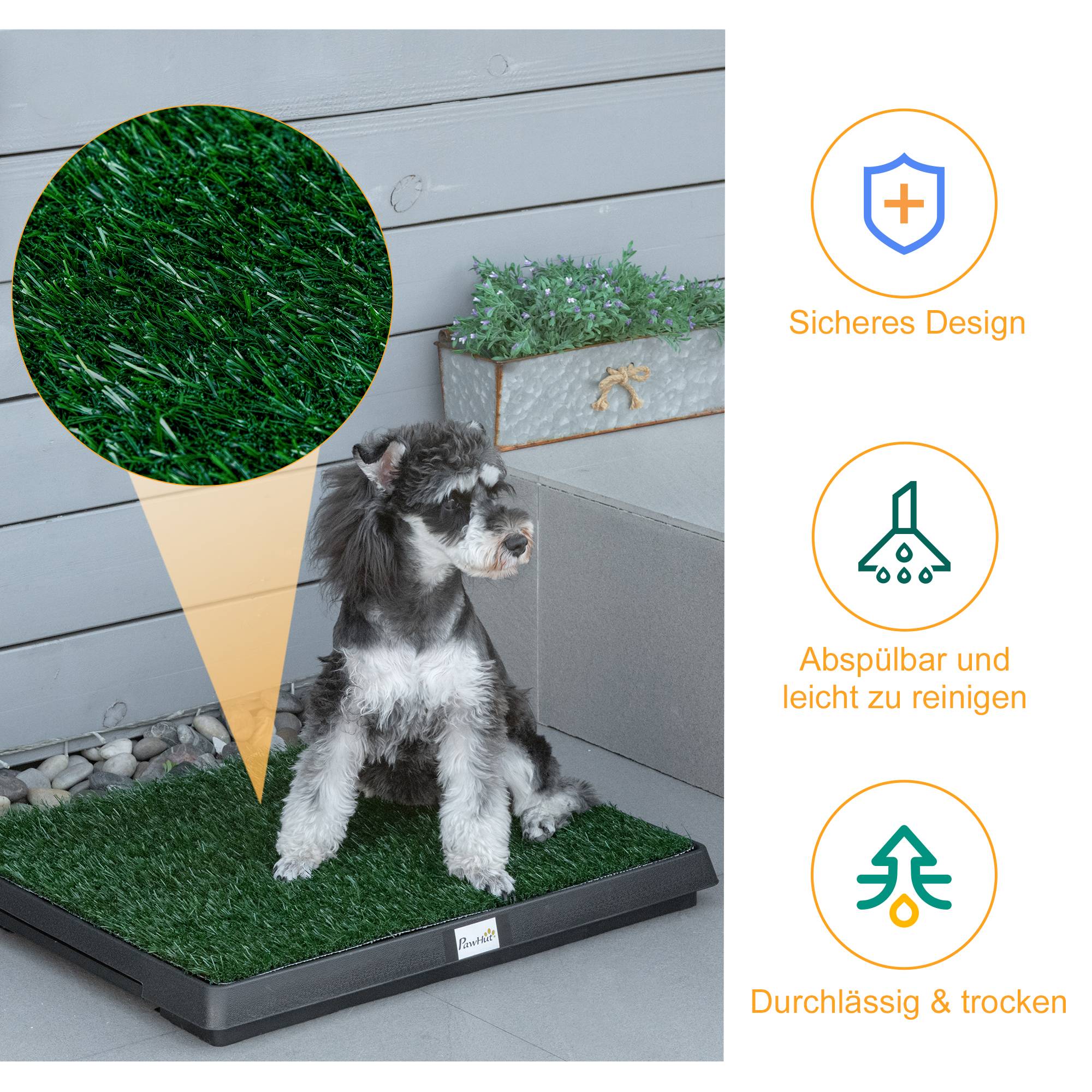 Toilettes pour chien en gazon artificiel, pour appartement balcon,63x51x6cm - Image 7