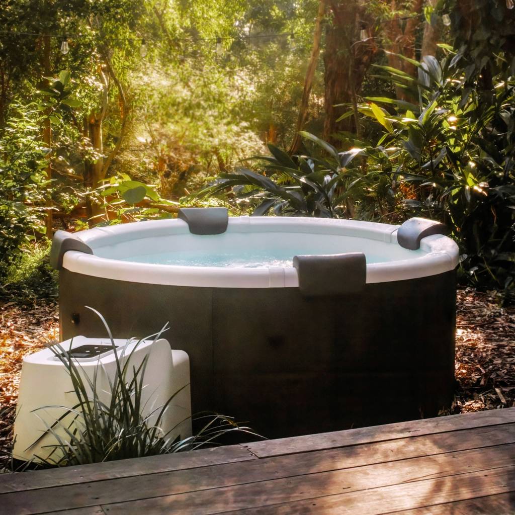 sweeek - Spa rigide 6 places 180cm rond hydromassage 4 coussins bâche + housse anthracite - Denver | sweeek