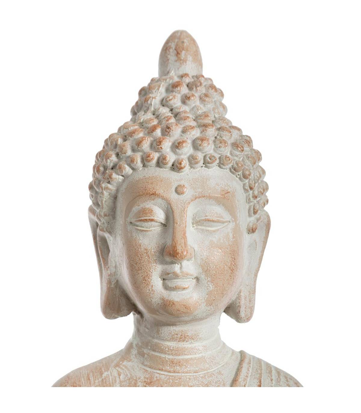 Objet décoratif Bouddha en résine effet blanchie H 43 cm - Imagen 2