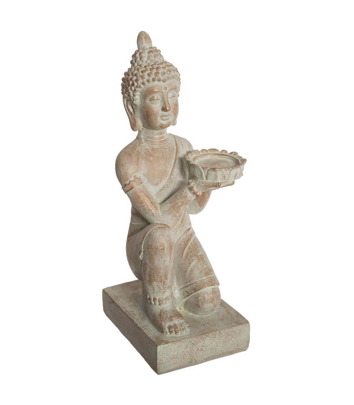 Objet décoratif Bouddha en résine effet blanchie H 43 cm - Imagen 1