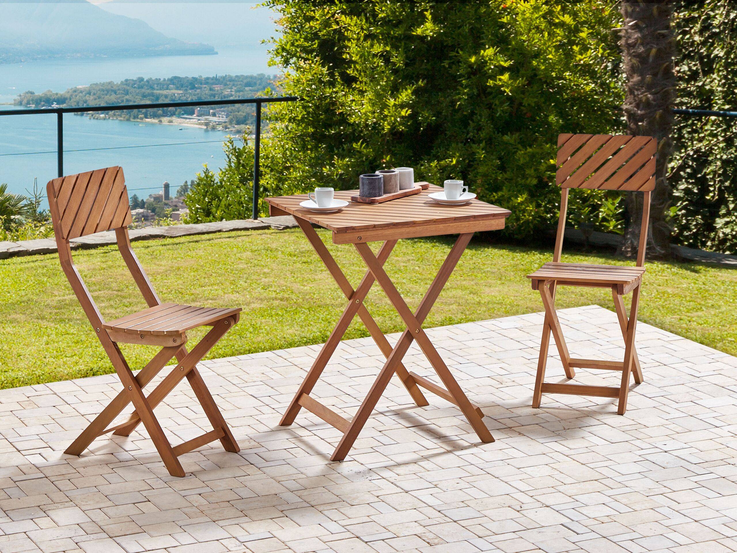 Beliani - Set de bistrot, 2 Personnes Bois d'eucalyptus Marron ARDORE - Beliani - Imagen 1