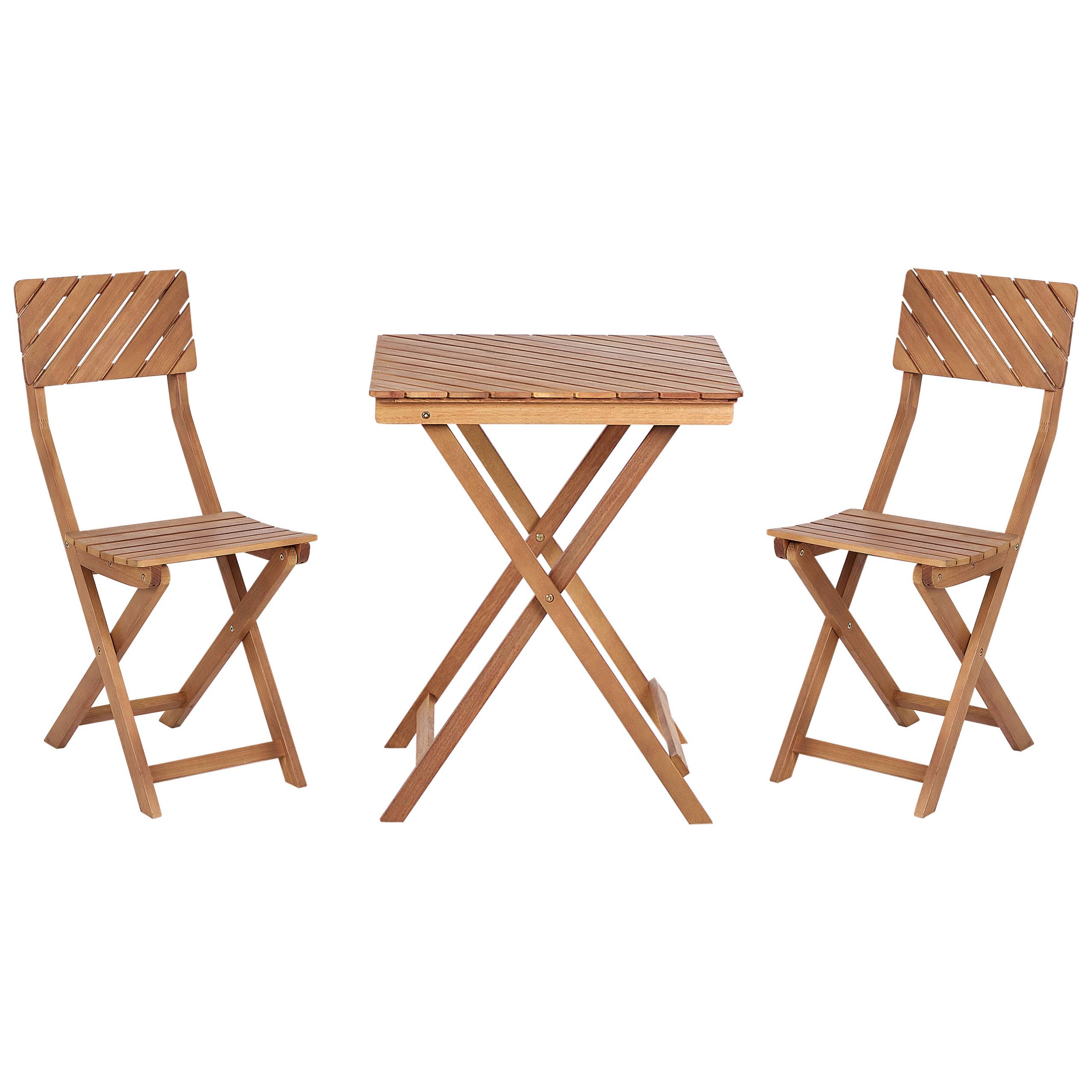 Beliani - Set de bistrot, 2 Personnes Bois d'eucalyptus Marron ARDORE - Beliani - Imagen 2