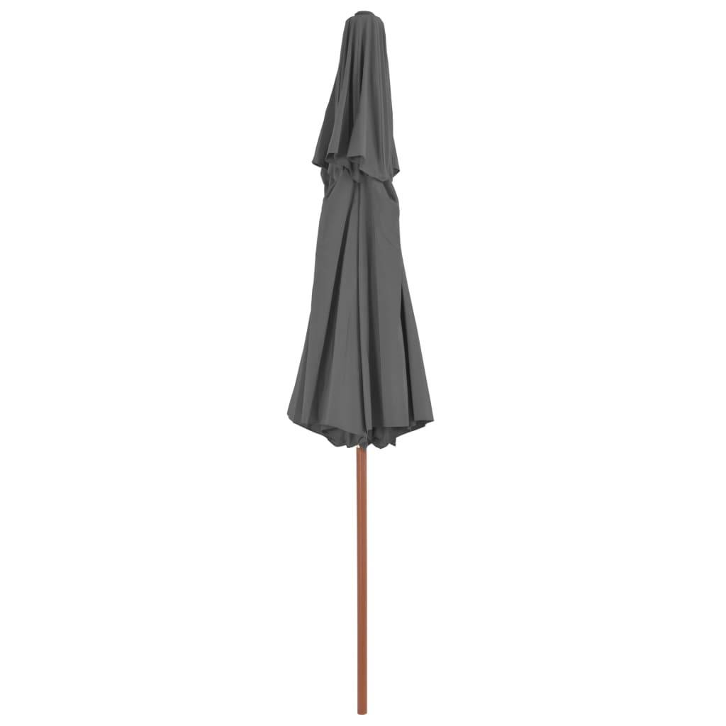 Helloshop26 - Parasol double avec mât en bois 270 cm anthracite - Imagen 4