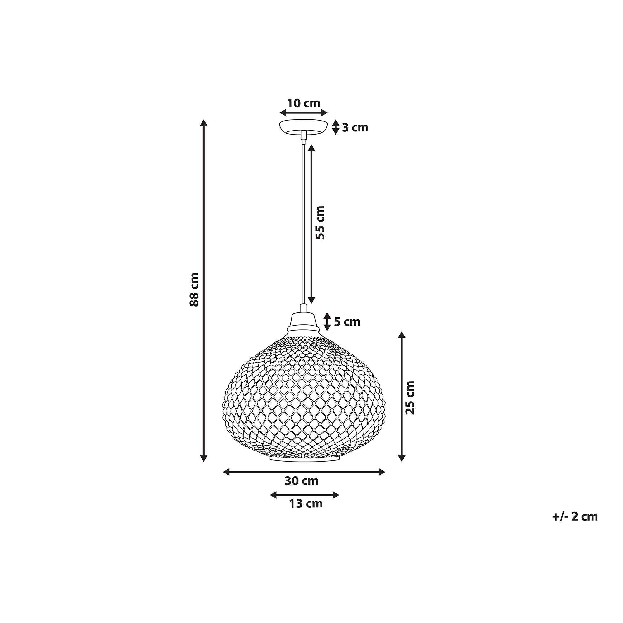 Beliani - Lampe suspension Verre Doré MADON - 30x30x88- Beliani - Image 3