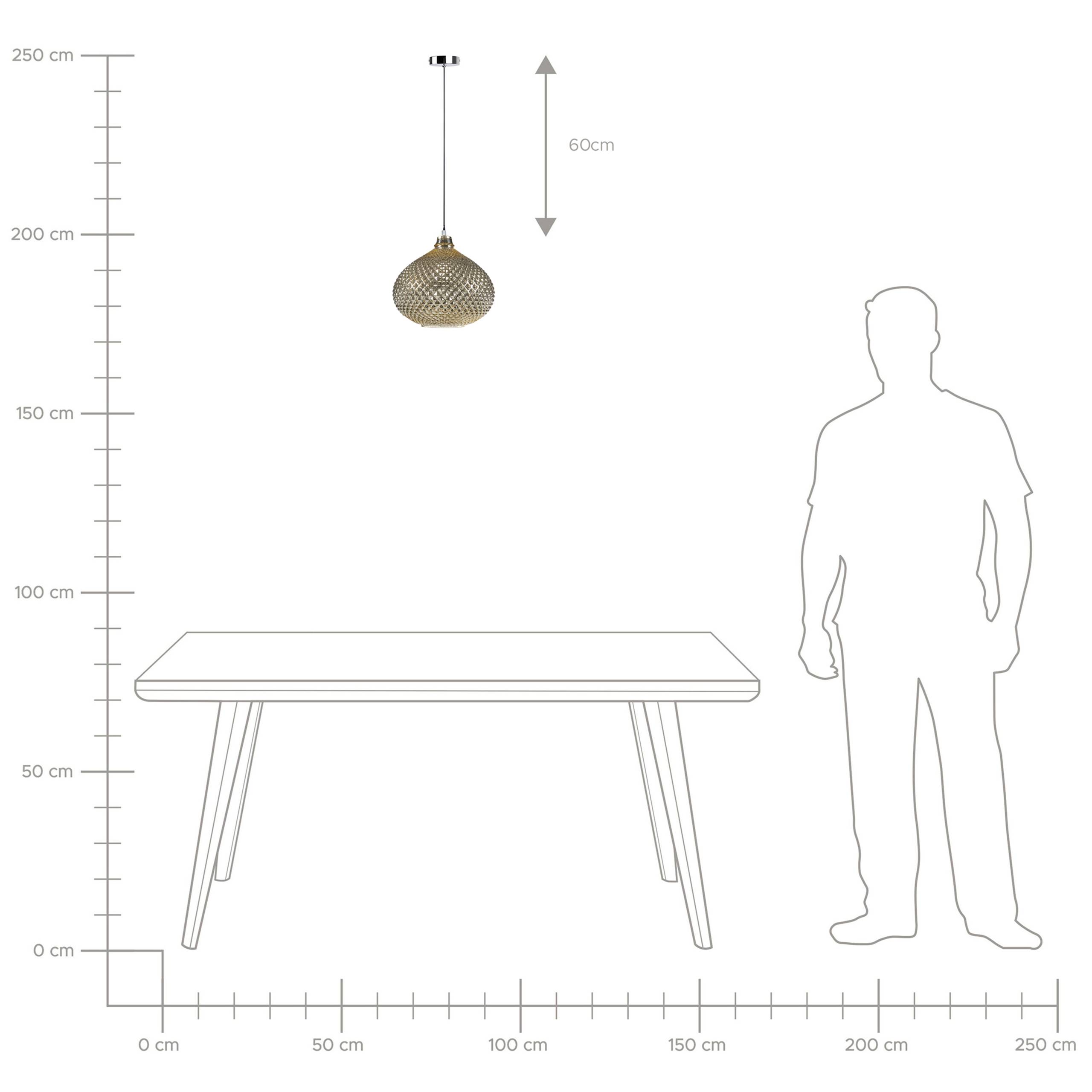 Beliani - Lampe suspension Verre Doré MADON - 30x30x88- Beliani - Image 8
