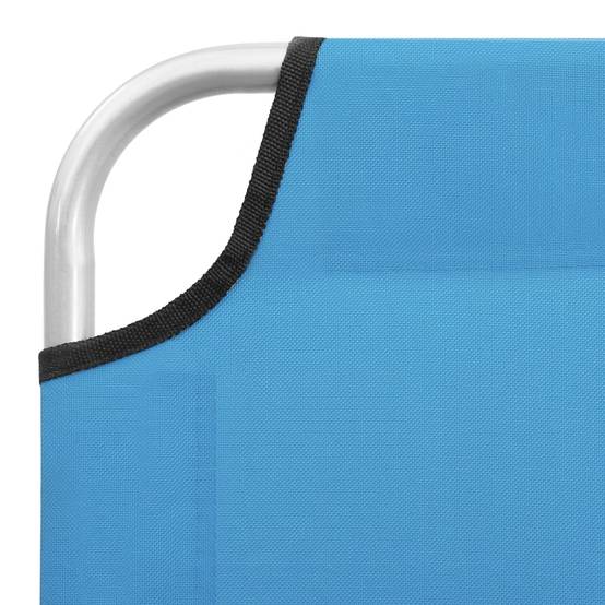 Bain de soleil pliable - Transat - Chaise longue acier et tissu bleu turquoise - MEUBLE PRO - Image 7