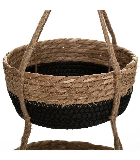 Set de 2 Pots suspendus en Roseau et Corde en Jute - Image 2