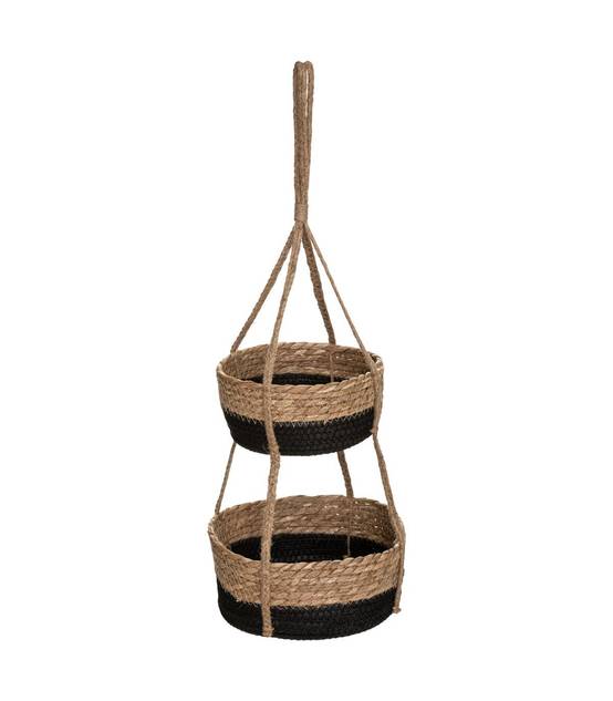 Set de 2 Pots suspendus en Roseau et Corde en Jute - Image 1
