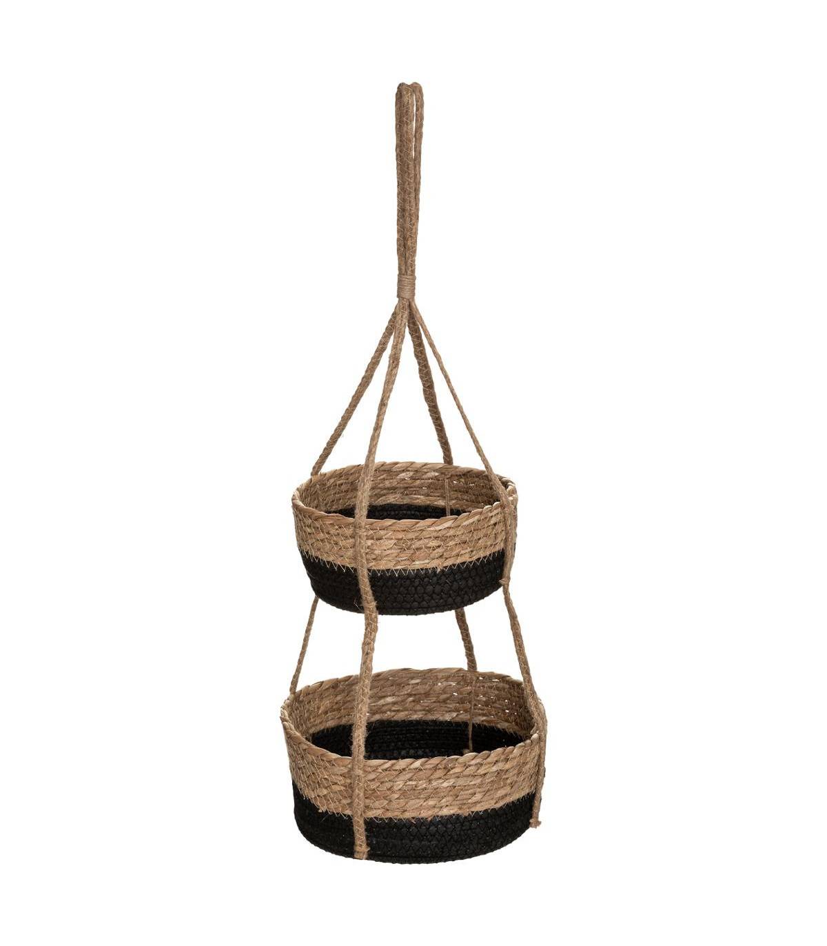 Set de 2 Pots suspendus en Roseau et  Corde en Jute - Image 1