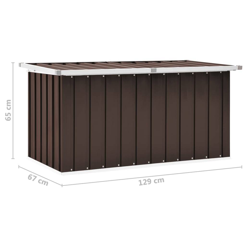 Helloshop26 - Coffre boîte meuble de jardin rangement 129 x 67 x 65 cm marron - Imagen 7