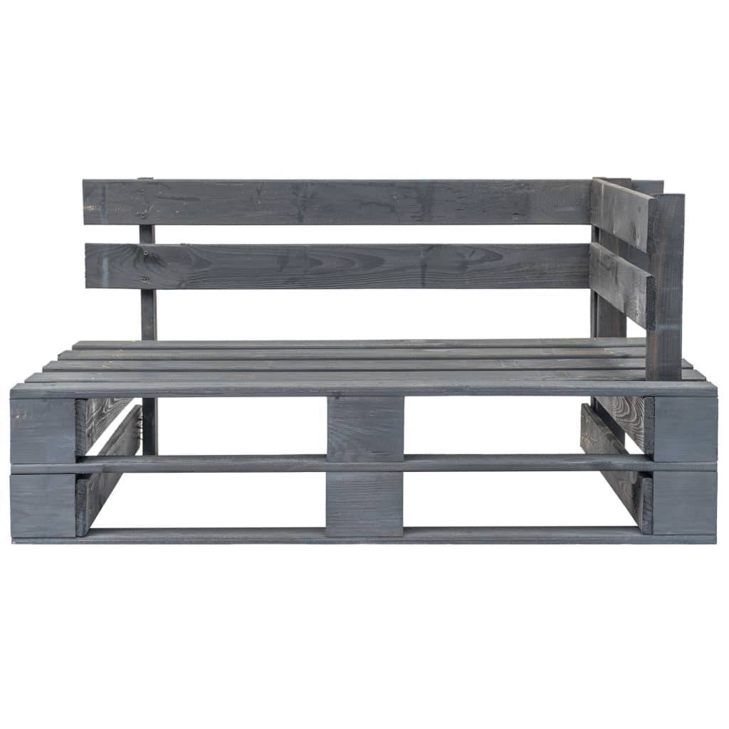 Helloshop26 - Banc de jardin meuble de patio d'extérieur terrasse d'angle 110 x 65 x 55 cm palette de jardin bois gris - Imagen 2