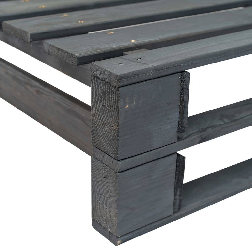 Helloshop26 - Banc de jardin meuble de patio d'extérieur terrasse d'angle 110 x 65 x 55 cm palette de jardin bois gris - Imagen 4
