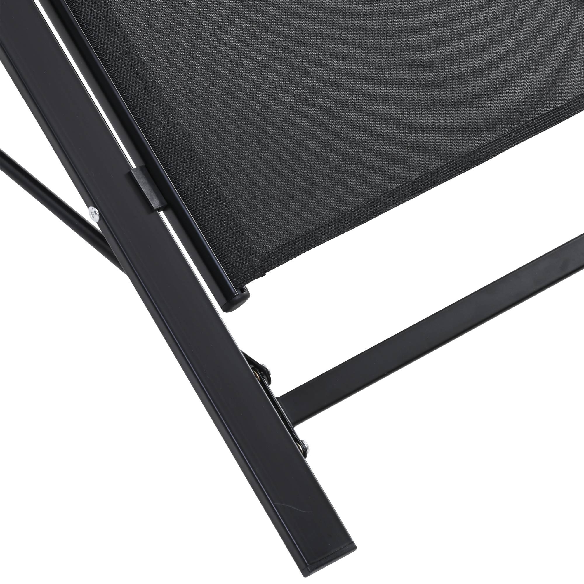 Outsunny - Lot de 2 bains de soleil design contemporain table basse plateau verre trempé métal époxy textilène noir - Outsunny - Imagen 8