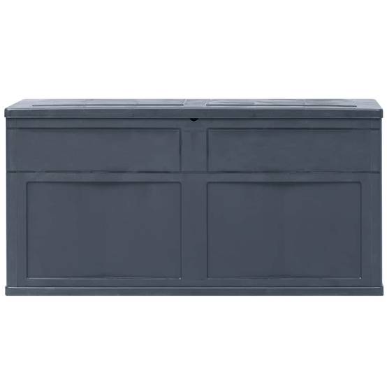 Boîte de Rangement Plastique Aspect Bois Verrouillable pour Jardin Terrasse 320L Noir 119x46x60 cm – ComfortXL Outdoor Living - Image 3