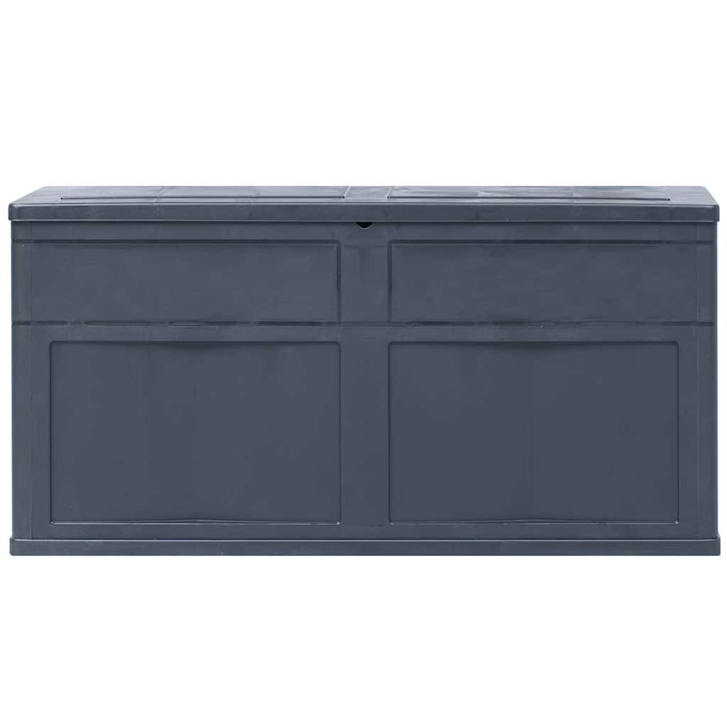 Boîte de Rangement Plastique Aspect Bois Verrouillable pour Jardin Terrasse 320L Noir 119x46x60 cm – ComfortXL Outdoor Living - Image 3