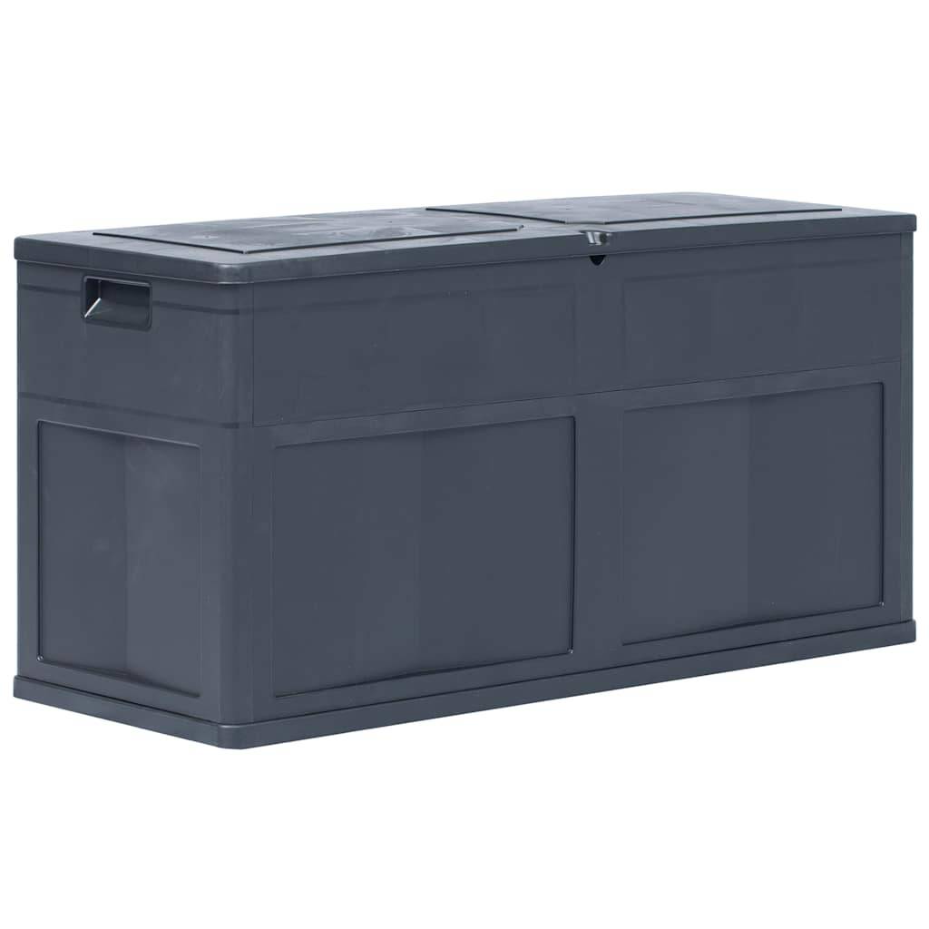 Boîte de Rangement Plastique Aspect Bois Verrouillable pour Jardin Terrasse 320L Noir 119x46x60 cm – ComfortXL Outdoor Living - Image 1