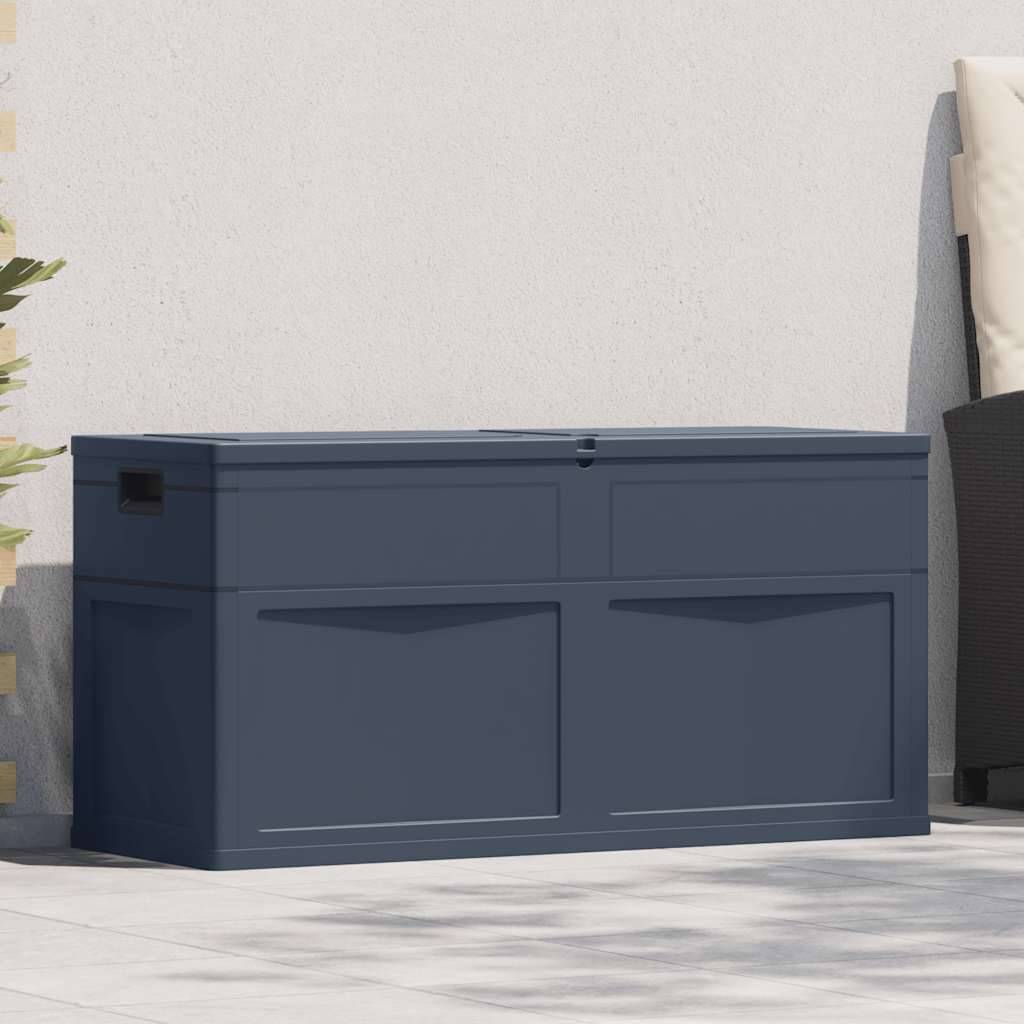 Boîte de Rangement Plastique Aspect Bois Verrouillable pour Jardin Terrasse 320L Noir 119x46x60 cm – ComfortXL Outdoor Living - Image 2