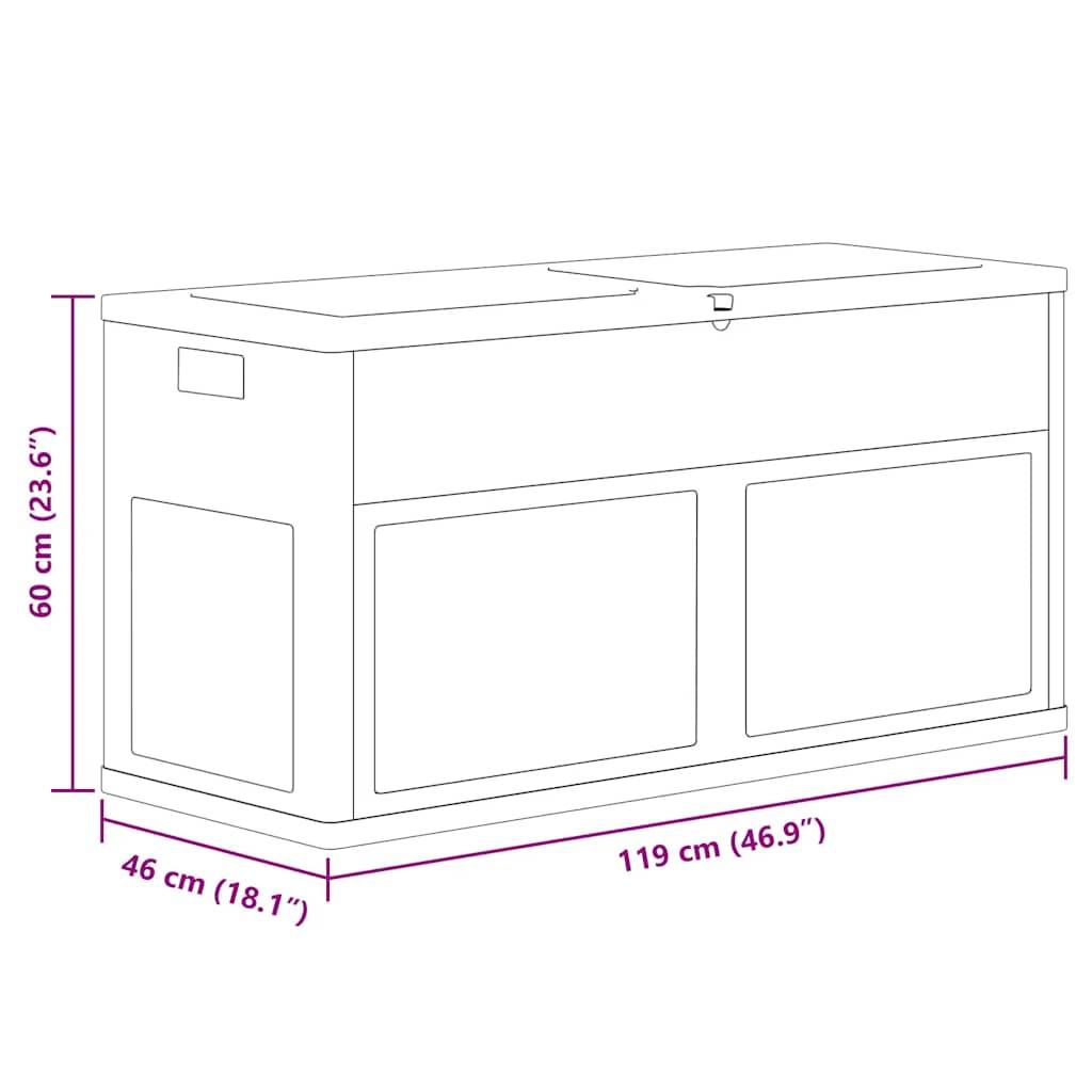 Boîte de Rangement Plastique Aspect Bois Verrouillable pour Jardin Terrasse 320L Noir 119x46x60 cm – ComfortXL Outdoor Living - Image 8