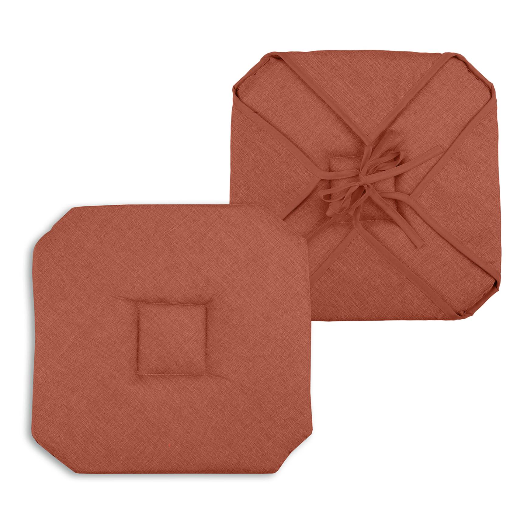 Lovely Casa - Galette de chaise italienne et unie - LOVELY CASA - Polyester - Terracotta - Image 3