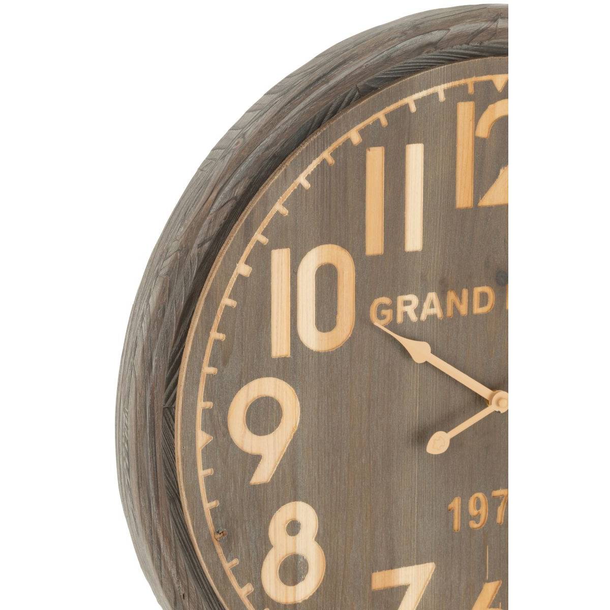 Horloge Murale en Bois "Grand Hotel" 58cm Marron - Image 2