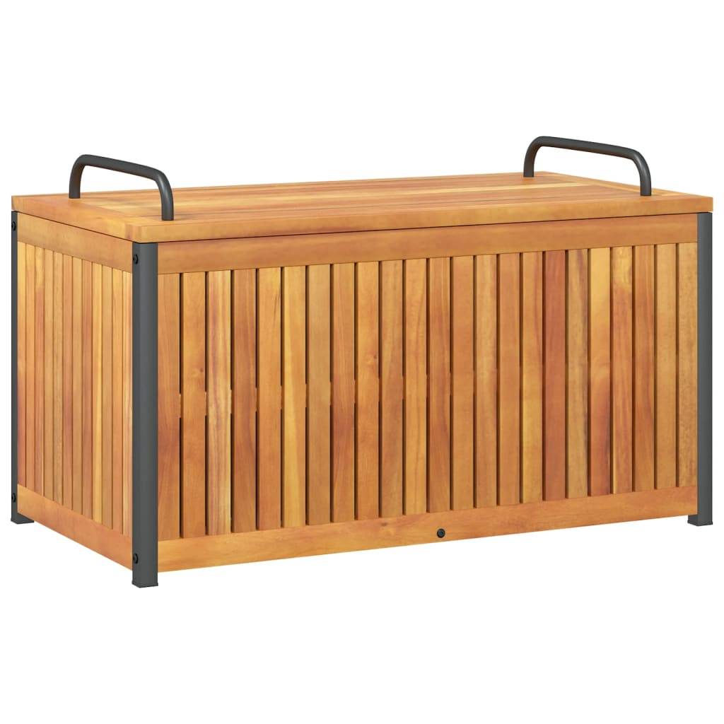 Boîte à Coussins en Bois d'Acacia Massif Rangement Extérieur pour Jardin Terrasse 85x45x53 cm – ComfortXL Outdoor Living - Image 2