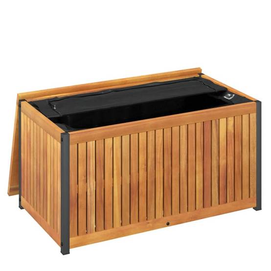 Boîte à Coussins en Bois d'Acacia Massif Rangement Extérieur pour Jardin Terrasse 85x45x53 cm – ComfortXL Outdoor Living - Image 8