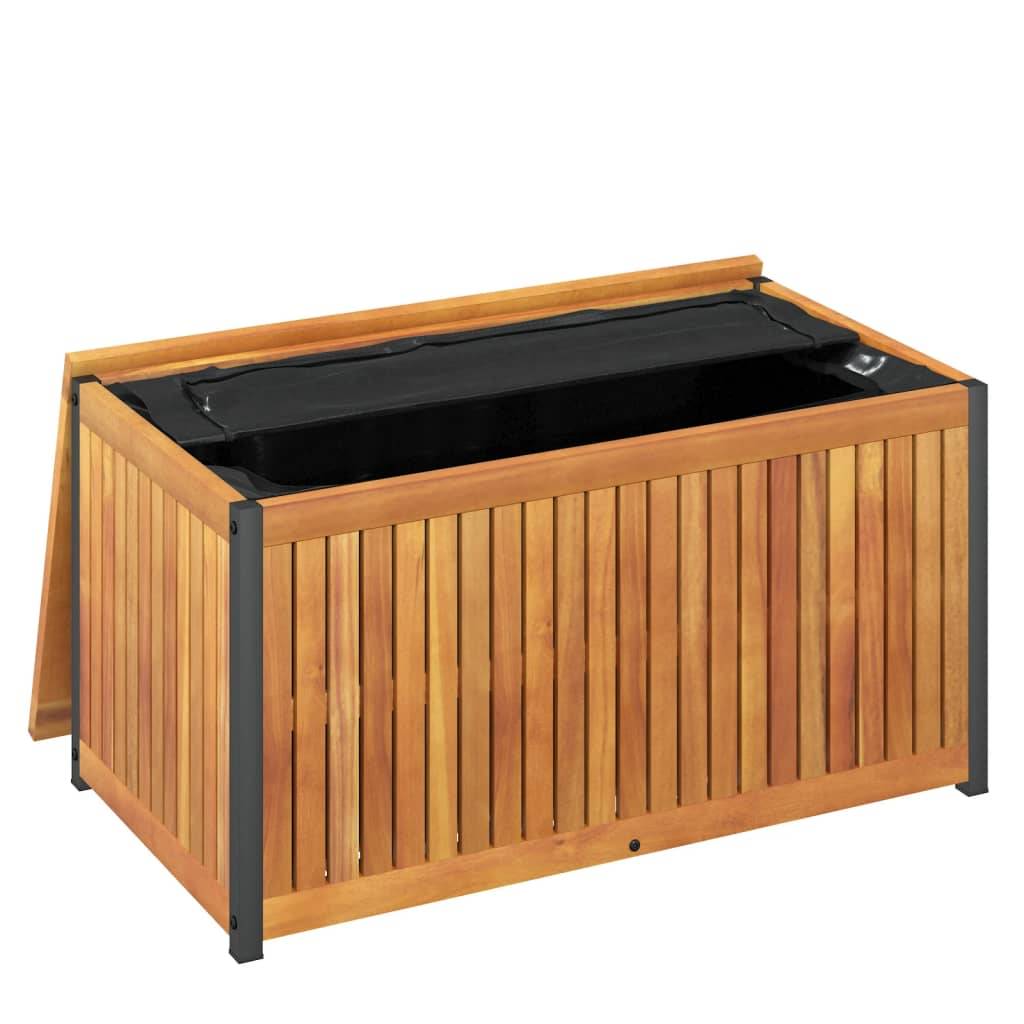 Boîte à Coussins en Bois d'Acacia Massif Rangement Extérieur pour Jardin Terrasse 85x45x53 cm – ComfortXL Outdoor Living - Image 8