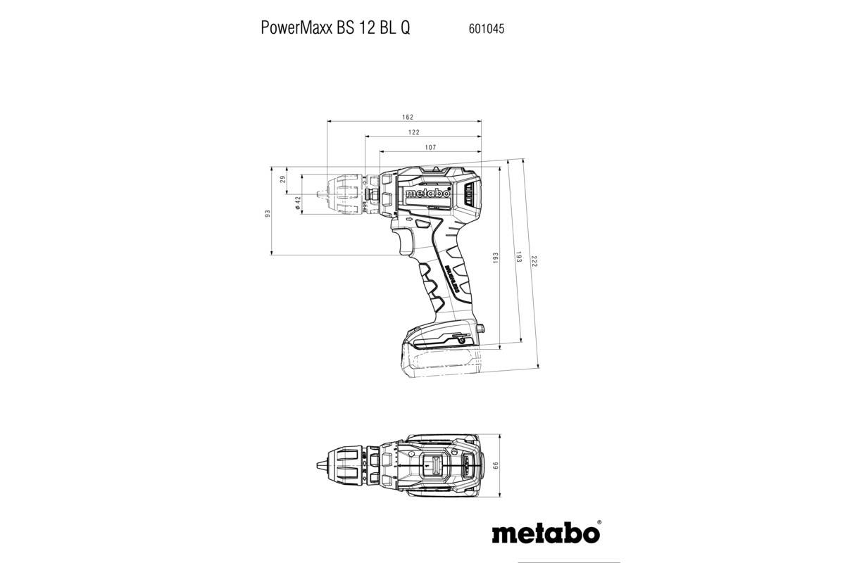 Metabo - Perceuse visseuse METABO 12V powermaxx BS 12 BL Q - quick 2x4.0AH LIHD Asc55 - 601045800 - Imagen 5