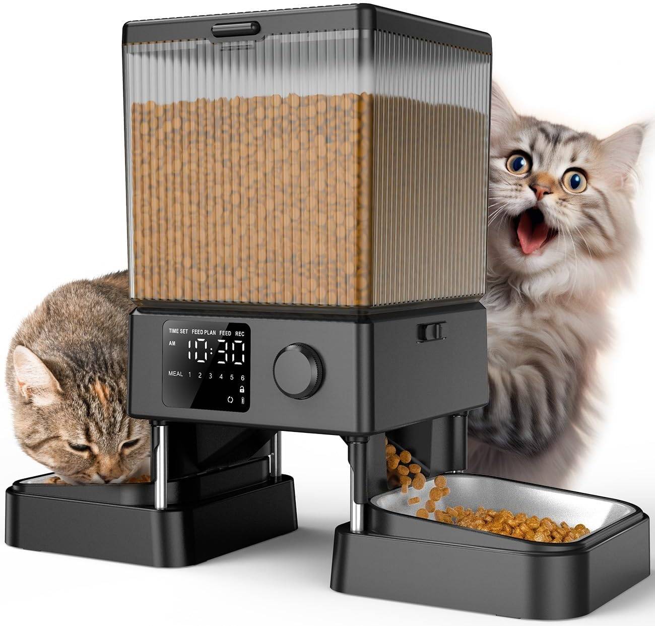 Distributeur Croquettes de 5L Chat Automatique noir Vendos85