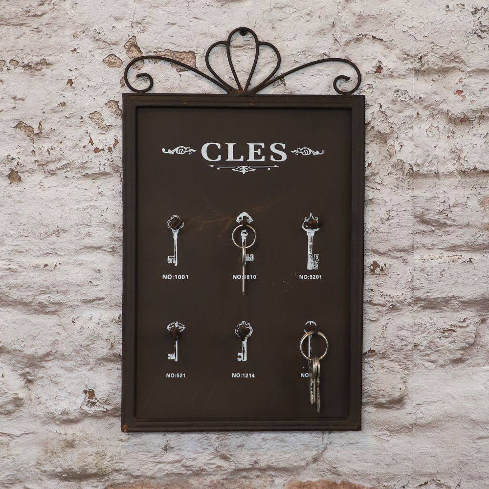 Chemin De Campagne - Porte boîte à clés clefs applique murale extérieur métal marron 42cm Chemin de campagne - Imagen 2