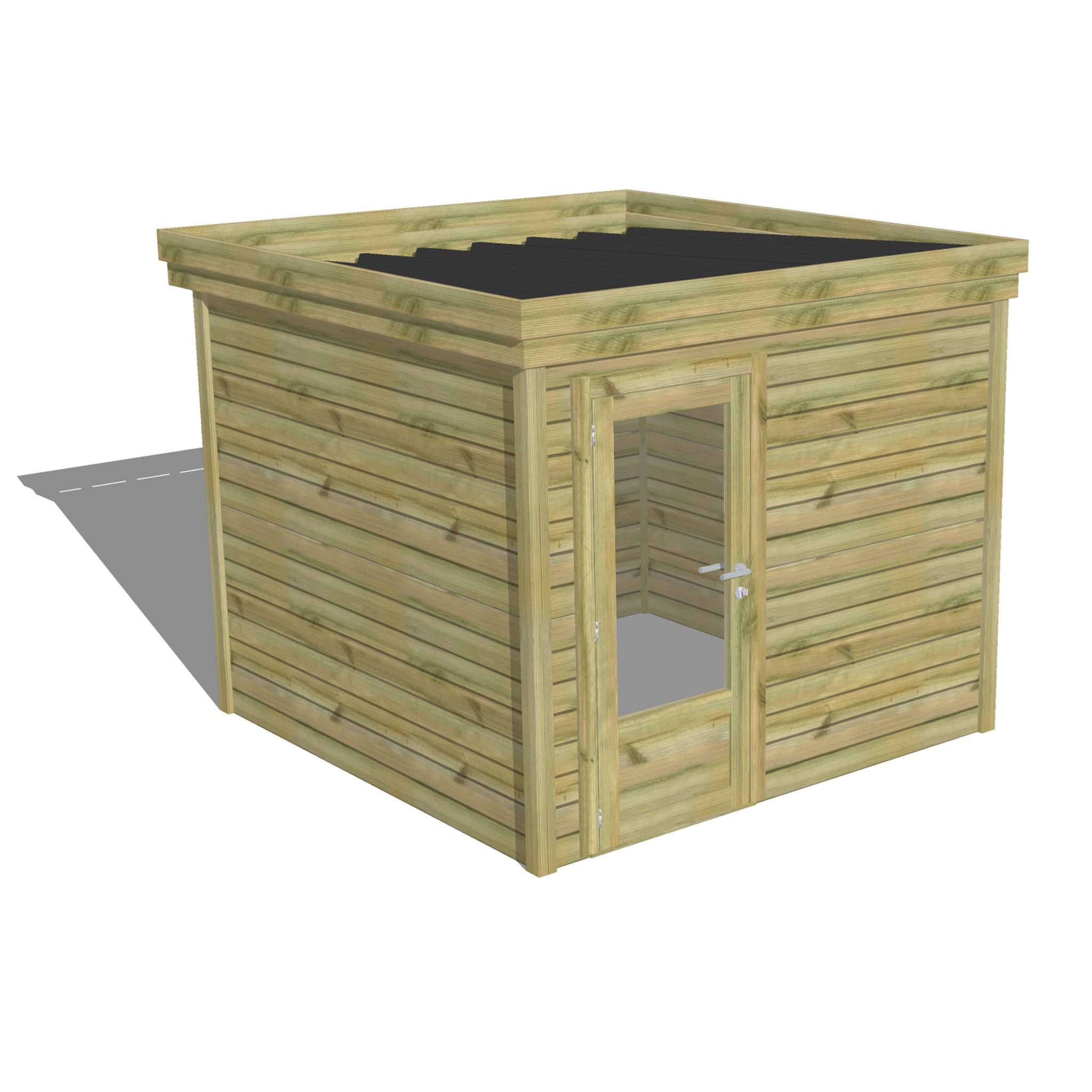 ABRI DE JARDIN bois  autoclave 27mm - 2,64x2,64m / 7m2 - Bac acier - Abri Français - Image 1
