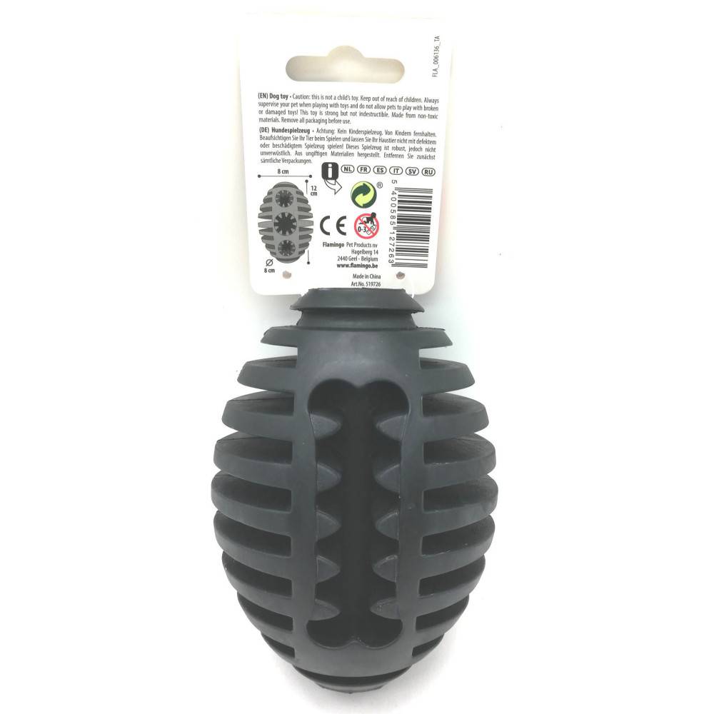 Flamingo - jeux pour chien Gladiator Rugby L Noir 12 cm ø 8.5 cm extra strong - Imagen 3