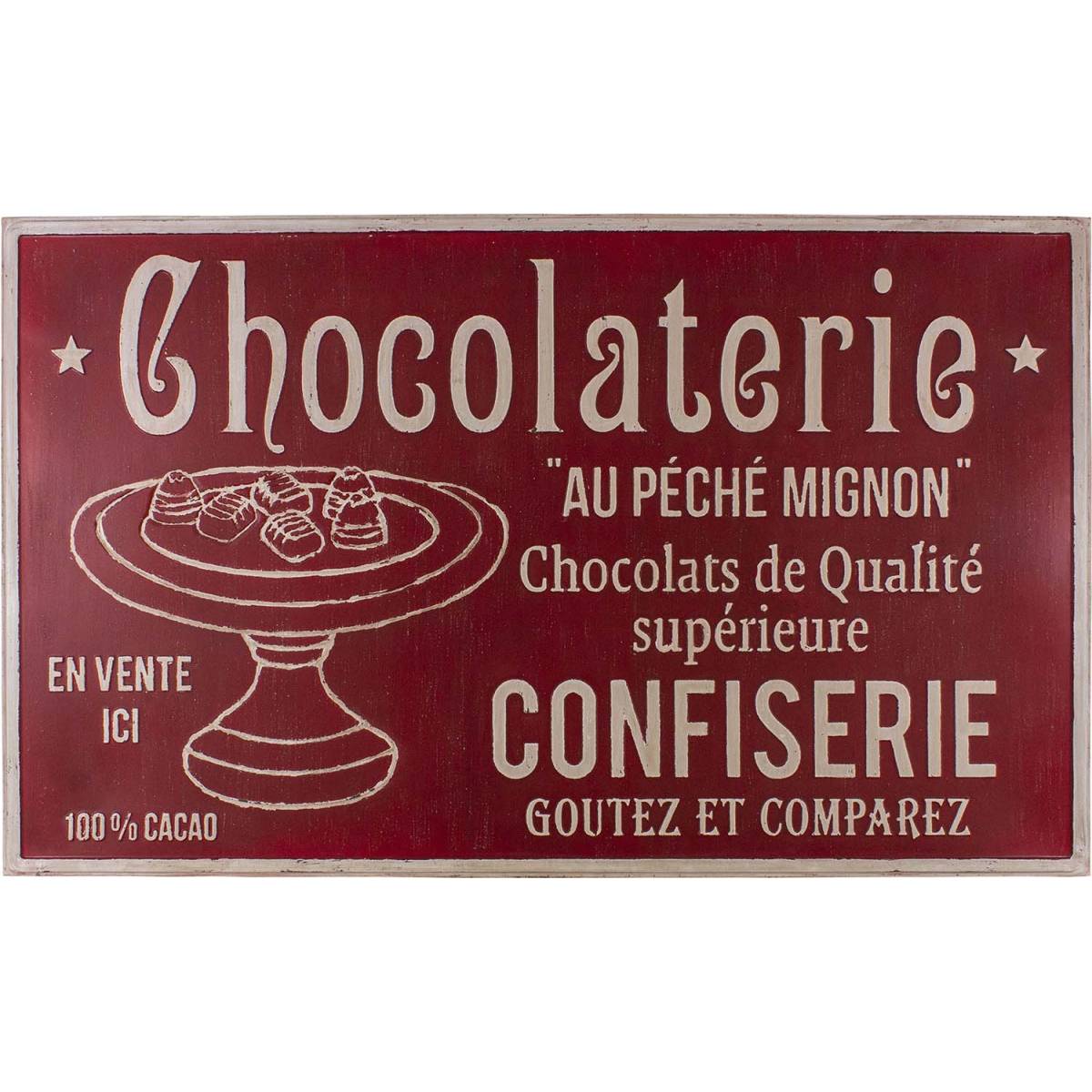 Antic Line Creations - Plaque décorative en fer Commerce 122.5 x 74 cm Chocolaterie