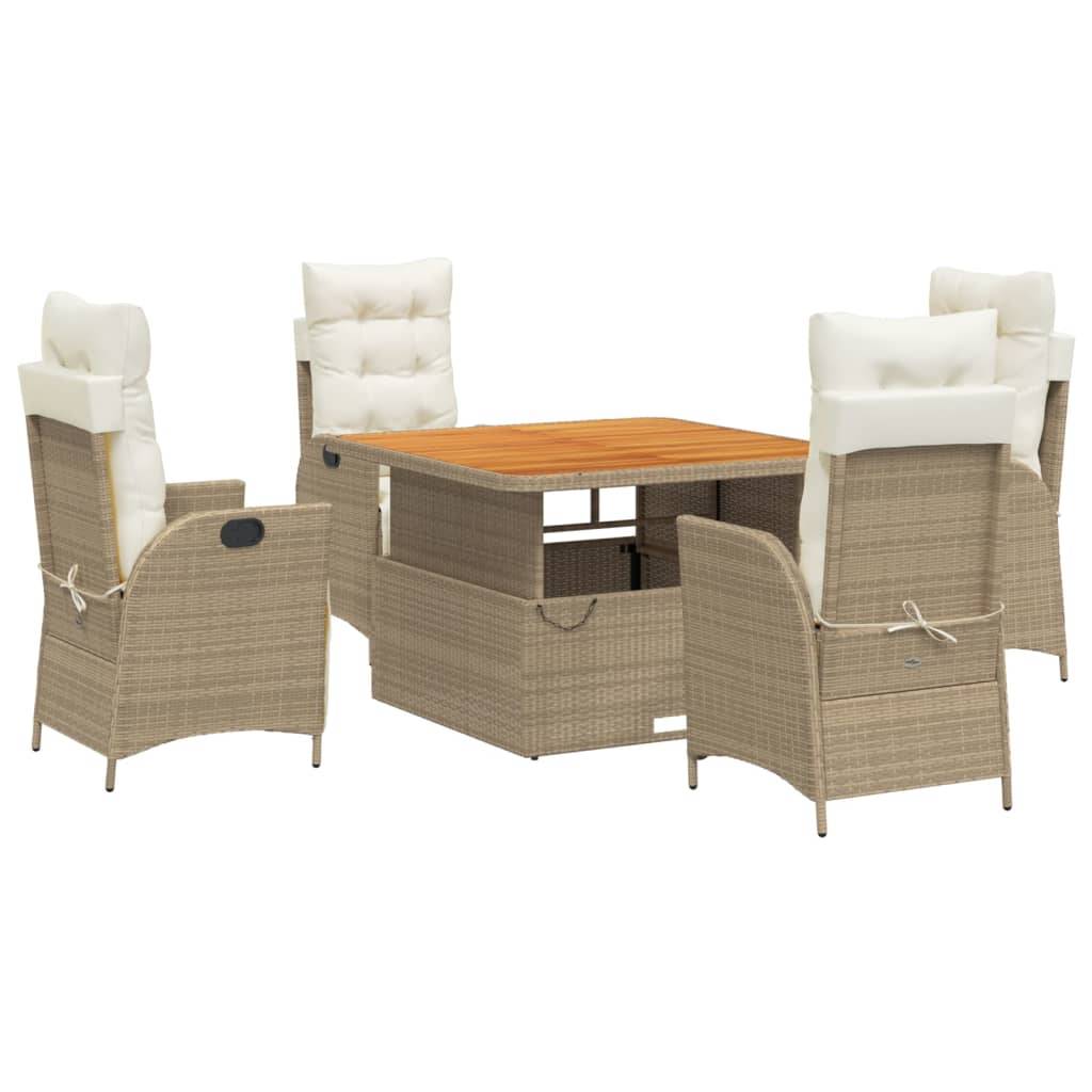 ComfortXL - Grand Salon de Jardin 4 Places Beige, Table Haute/Basse 110cm et 4 Fauteuils Relax en Résine Tressée – ComfortXL Outdoor Living - Image 2