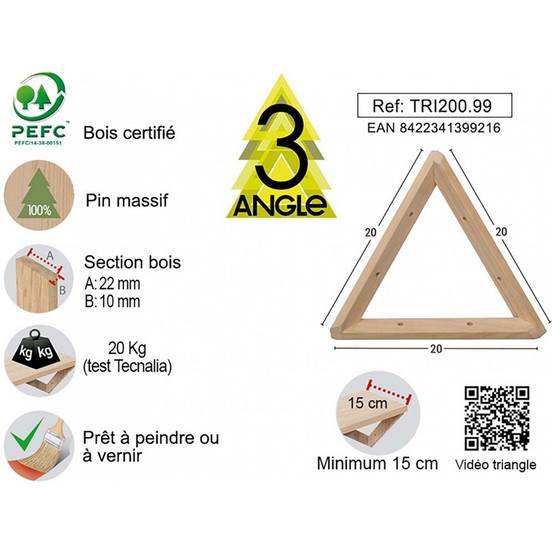 HOMEA - Triangle En Bois Décoration Lumineuse Avec Leds Blanc Chaud Piles H55 Jaune P1069815c1069816 HOMEA - Triangle En Bois Décoration Lumineuse Avec Leds Blanc Chaud Piles H55 Jaune P1069815c1069816
